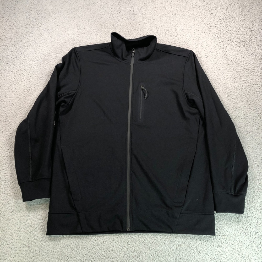 Mack‎ Weldon Atlas Jacket Mens Medium Black Full Zip Mock Neck Stretch Active